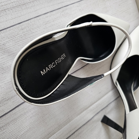 Marc Fisher Women's White Slingback Heels Size 11 Women - Picture 7 of 13